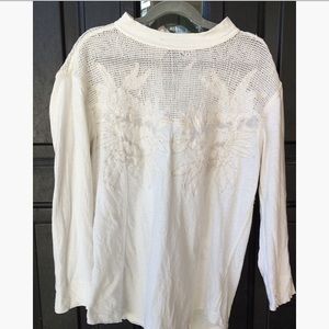Free People Tops - Free People Off-White Floral Knit Tunic Free People Tops - Free People Off-White Floral Knit Tunic